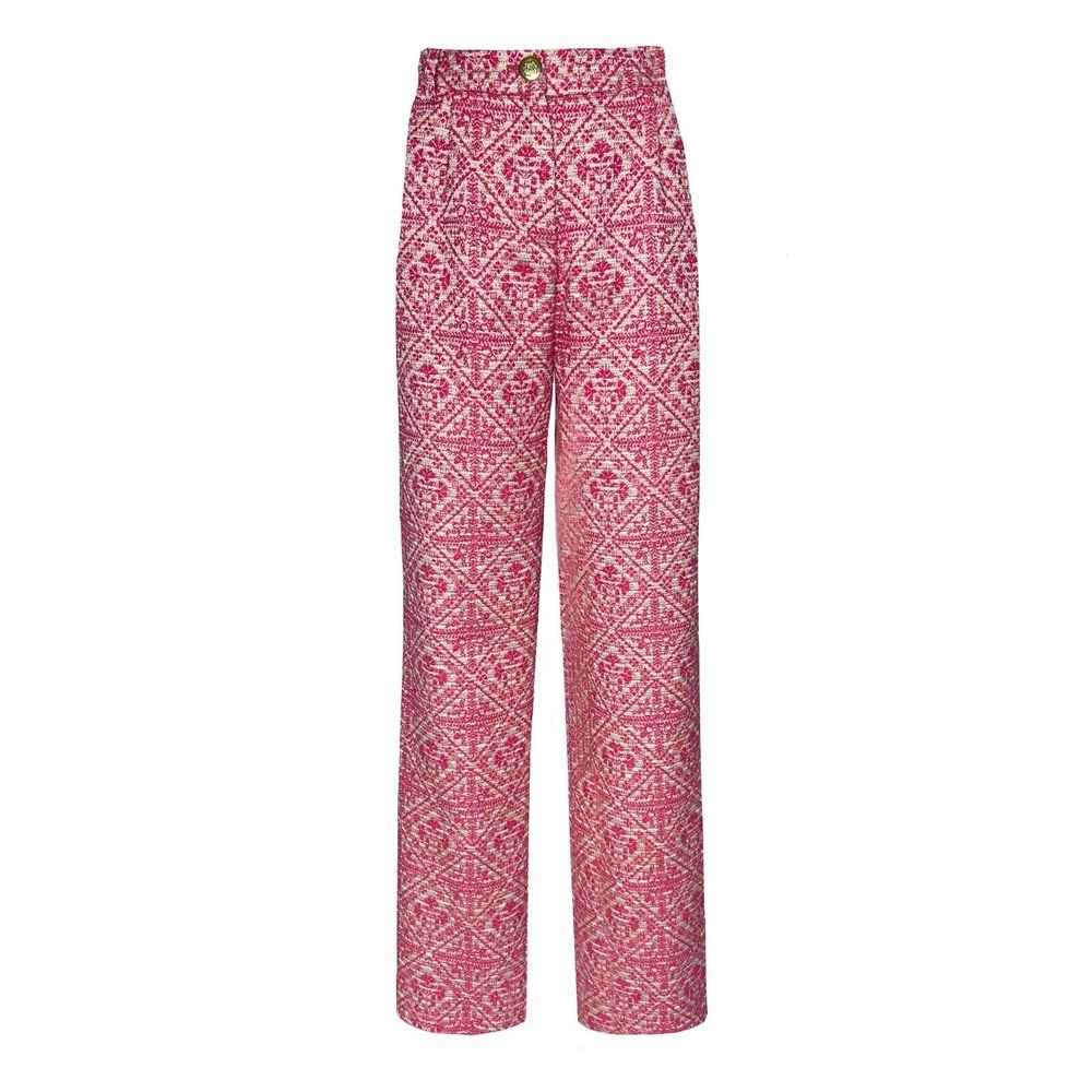 Valentina Shah Parker Pant‎ Spring Tweed Italy Pink Women's 0 High Waisted Capri